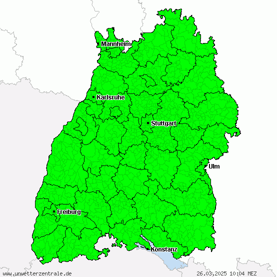 Aktuelle Unwetterwarnungen für Deutschland