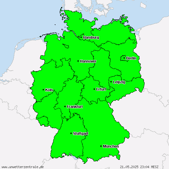 Unwetterzentrale Deutschland - Warnungen vor Sturm/Orkan