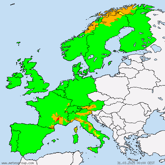 Europe - All warnings