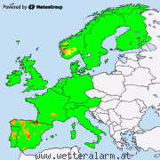 Aktuelle Unwetterwarnungen fr Europa