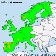 Aktuelle Unwetterwarnungen fr Europa