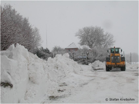 Schneeverwehungen auf Rügen