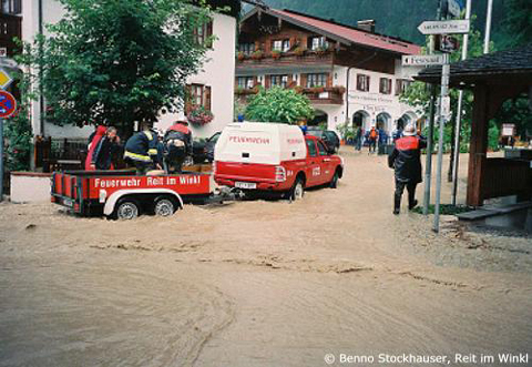 Hochwasseraufnahme aus Reit im Winkl