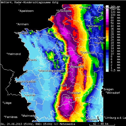 Niederschlagssummenkarte