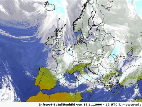 Infrarot-Satellitenbild vom 12.11. mittags um 13 Uhr MEZ