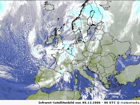 Infrarot-Satellitenbild von 08.12.2006 - 06 UTC