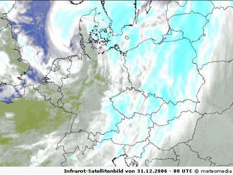 Infrarot-Satellitenbild von 31.12.2006 - 00 UTC