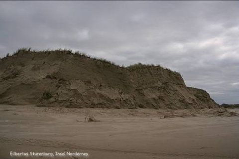Erosion eines Dünenzuges auf Norderney