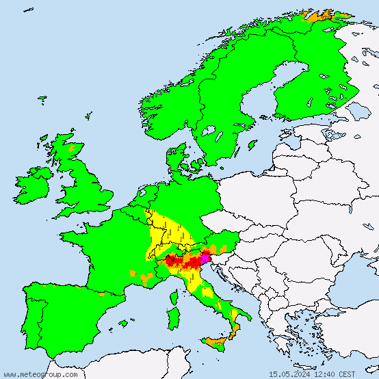 Allarmi meteo attuali per l'Italia