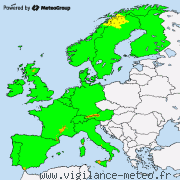 Alertes météo pour l'Europe