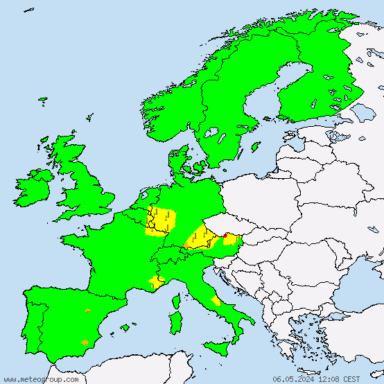 Europa - Alle Warnungen vor Gewitter