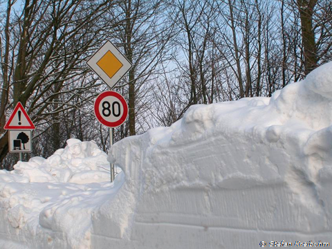 Schneeverwehungen auf Rügen