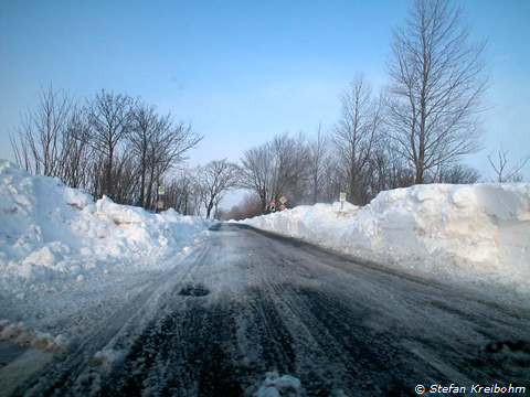 Schneeverwehungen auf Rügen